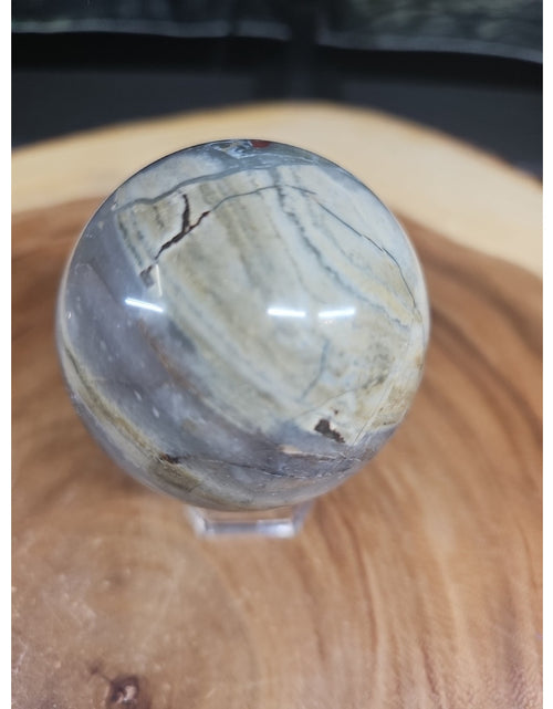 Load image into Gallery viewer, Natural Quartz Crystal Jasper Sphere Ball Polished 63mm &amp;stand
