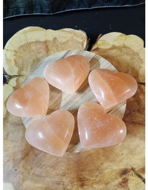 Load image into Gallery viewer, Heart ShapePeach Palmstone 1 Each
