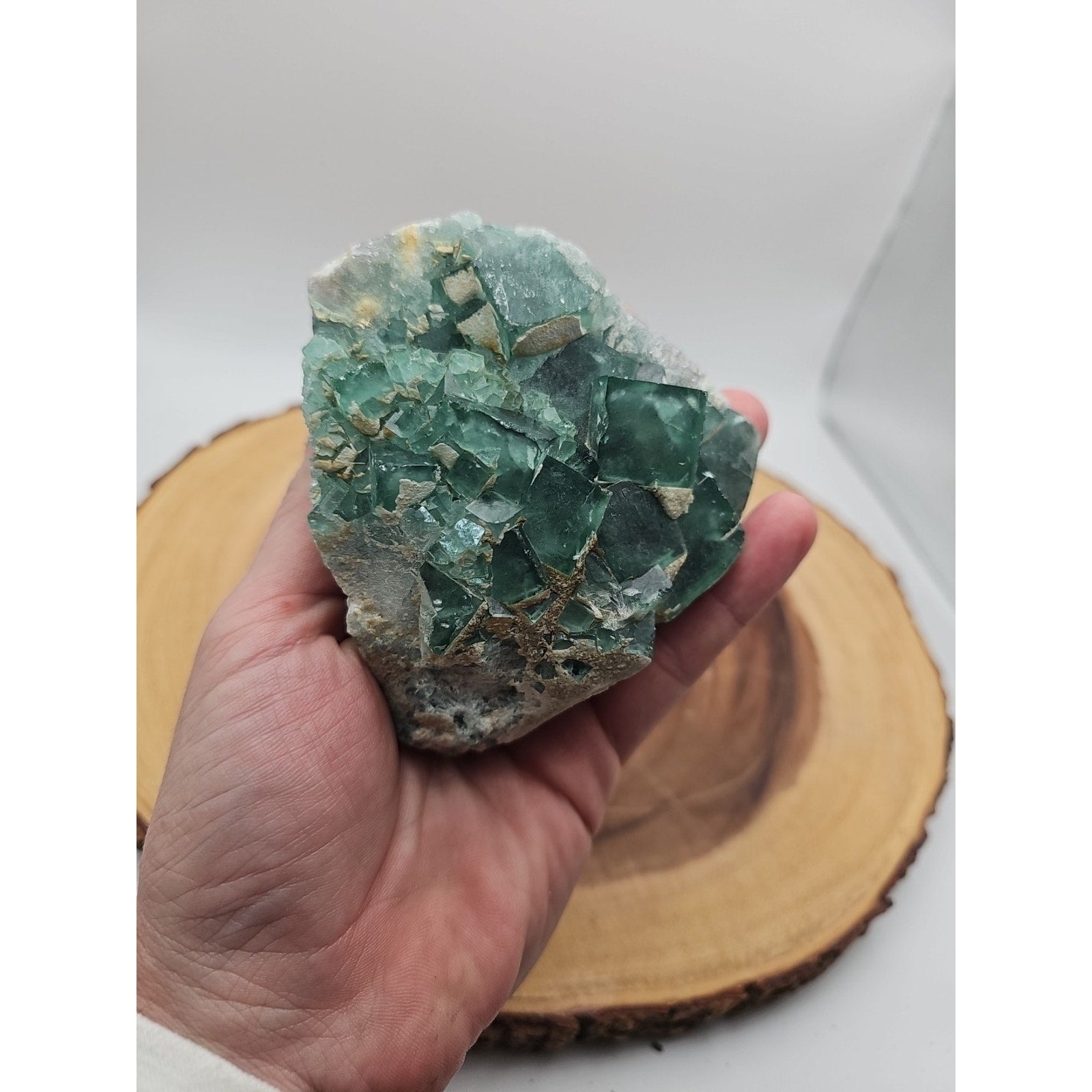 Raw Chunk Fluorite 1.27lb With Stand