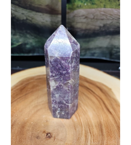 1ea Natural Purple Mica Lepidolite Crystal Point Tower Africa 479g