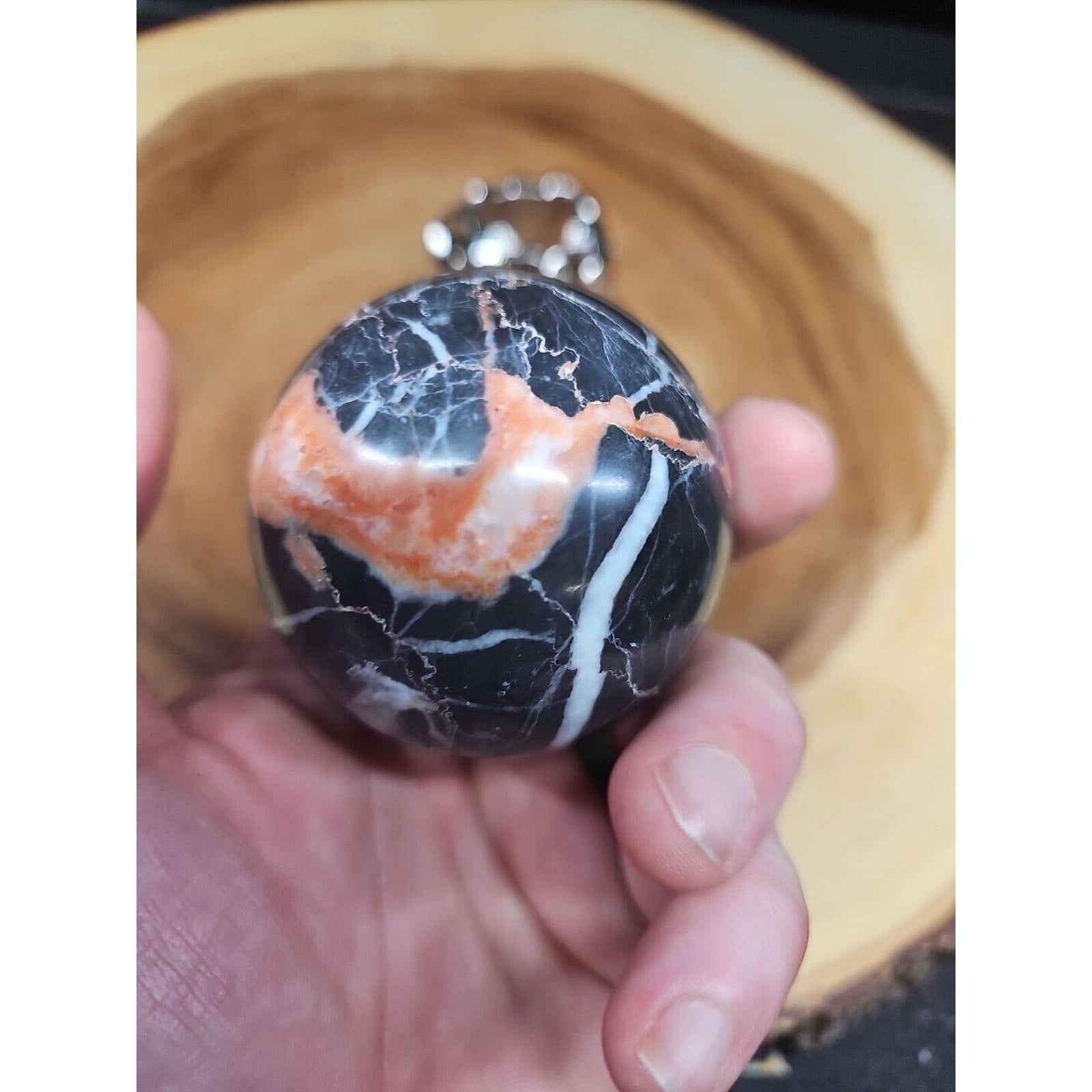 Ocean Jasper Sphere .75lbs 58mm. W/ Elephant Stand