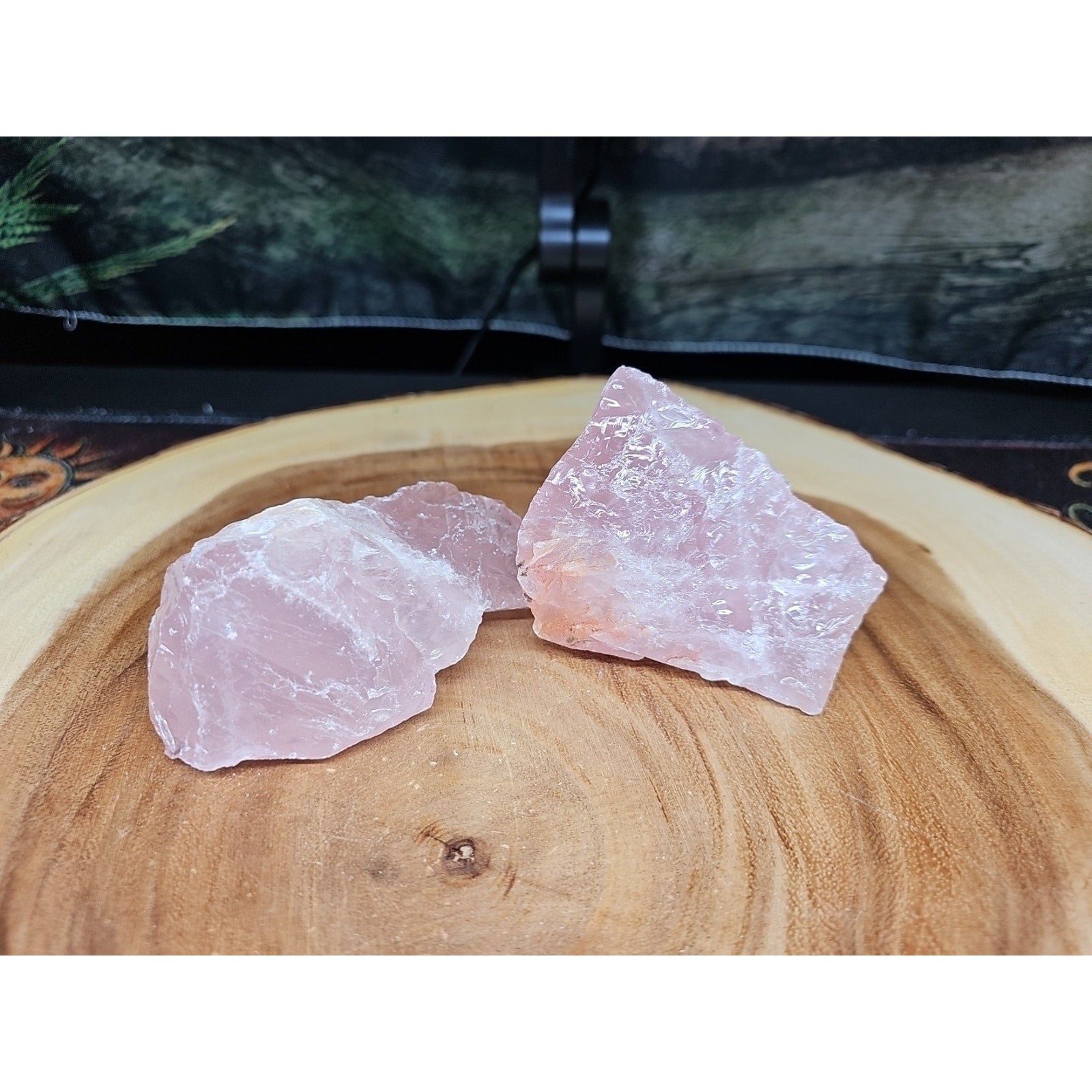 1 Pair Rose Wuartz Raw Chunk 1lb