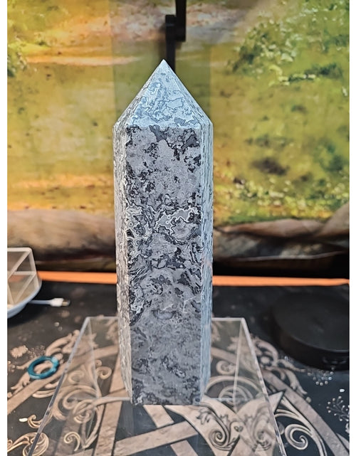 Load image into Gallery viewer, 4.83lb 10in Tall Crazy Lace Jasper Crystal Point Tower Healing
