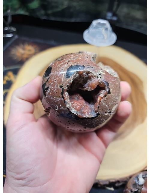 Load image into Gallery viewer, 1.17LB Natural Vesuvianite Agate Carnelian Crystal Geode Sphere Ball Healing
