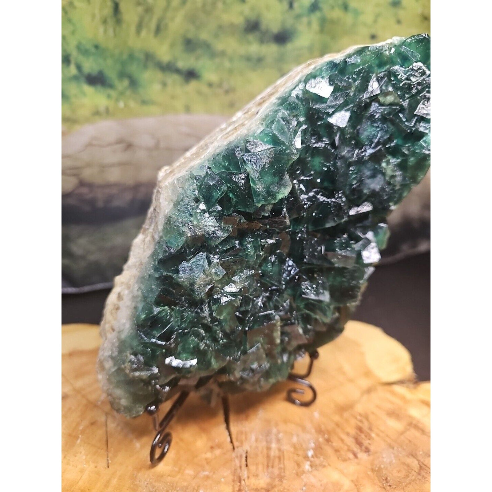 3.2lb NATURAL Green FLUORITE Quartz Crystal Cluster Mineral Specimen