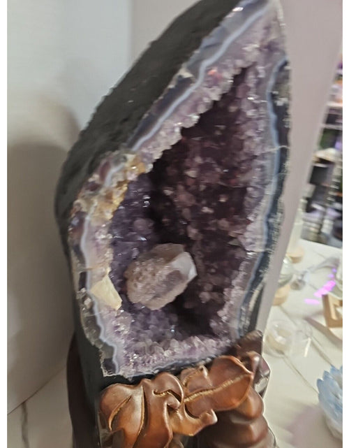 Load image into Gallery viewer, 31.42LBNatural amethyst geode quartz cluster crystal specimen healing +stand
