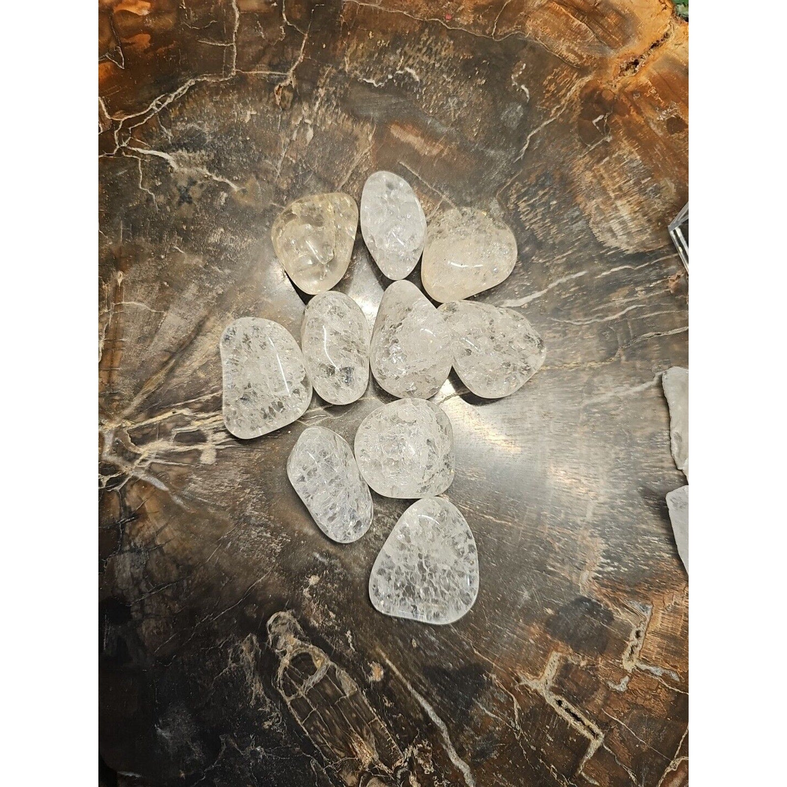 5 Pack Crackel Quartz Tumbled Stones: