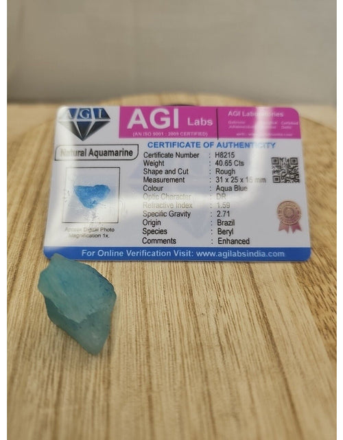 Load image into Gallery viewer, Stone, Natural AQUAMARINE w/ Card
