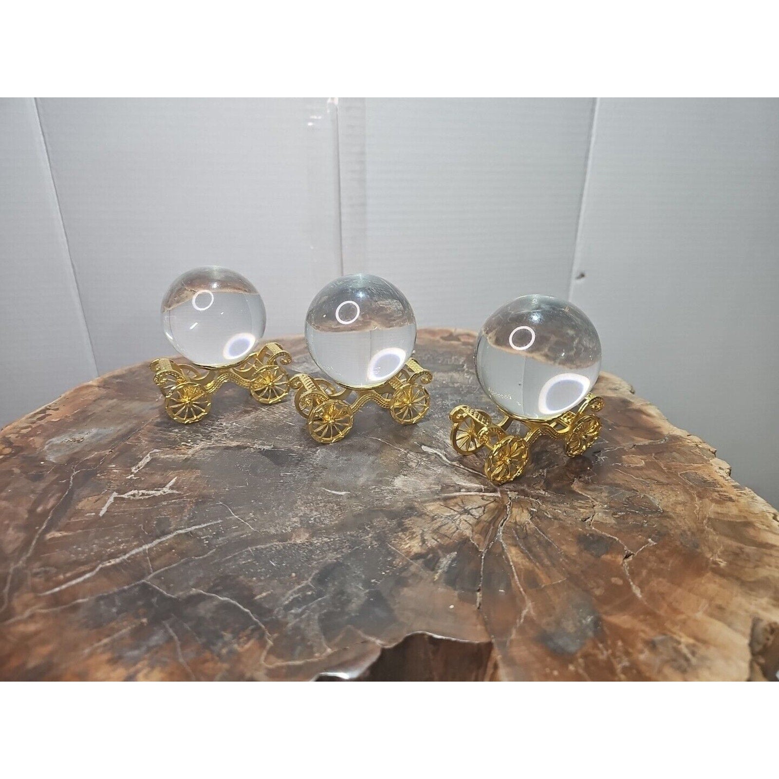 3 LONGWIN 60MM Crystal Ball Divination Glass Sphere W/Stands