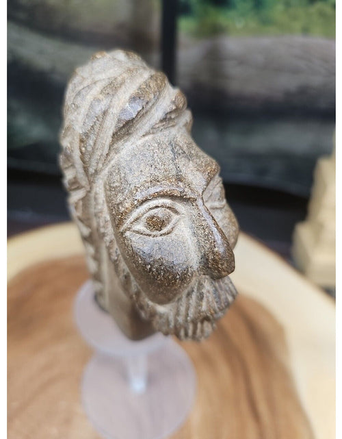 Load image into Gallery viewer, Vintage ABSTRACT STONE HEAD Sculpture Stone 1 lb W/Stand
