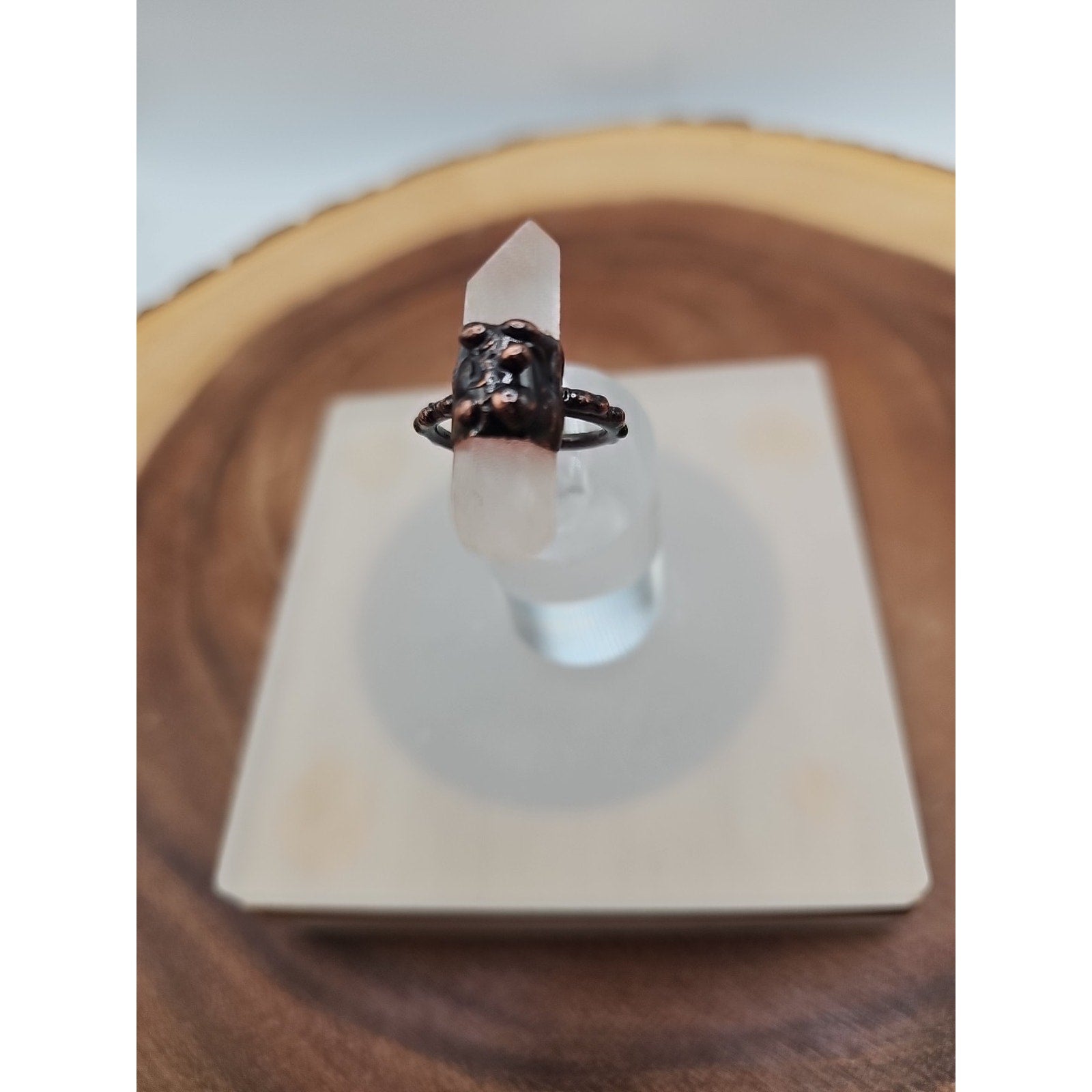 Adjustable Quartz Crystal Ring