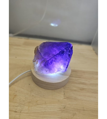 294G Top natural amethyst backbone Scepter mineral specimen earth healing.W/ Led