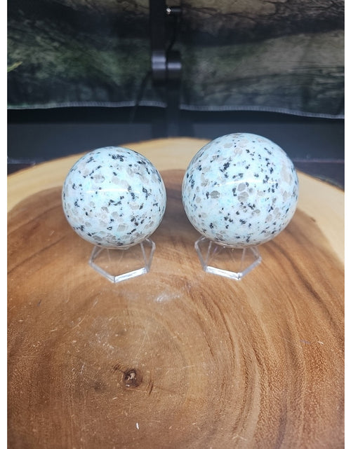 Load image into Gallery viewer, 2Pcs A Set Of Natural Quartz Crystal Jasper Sphere Ball Polished 50-60mm &amp;stand
