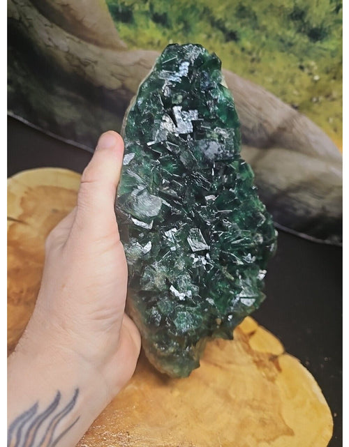 Load image into Gallery viewer, 3.2lb NATURAL Green FLUORITE Quartz Crystal Cluster Mineral Specimen
