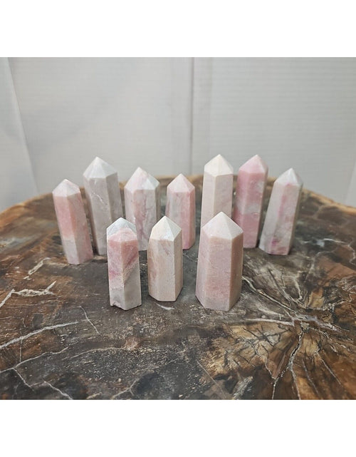 Load image into Gallery viewer, 10Pcs Natural Pink Opal Crystal Gem Stone Point Tower Healing Angel Skin
