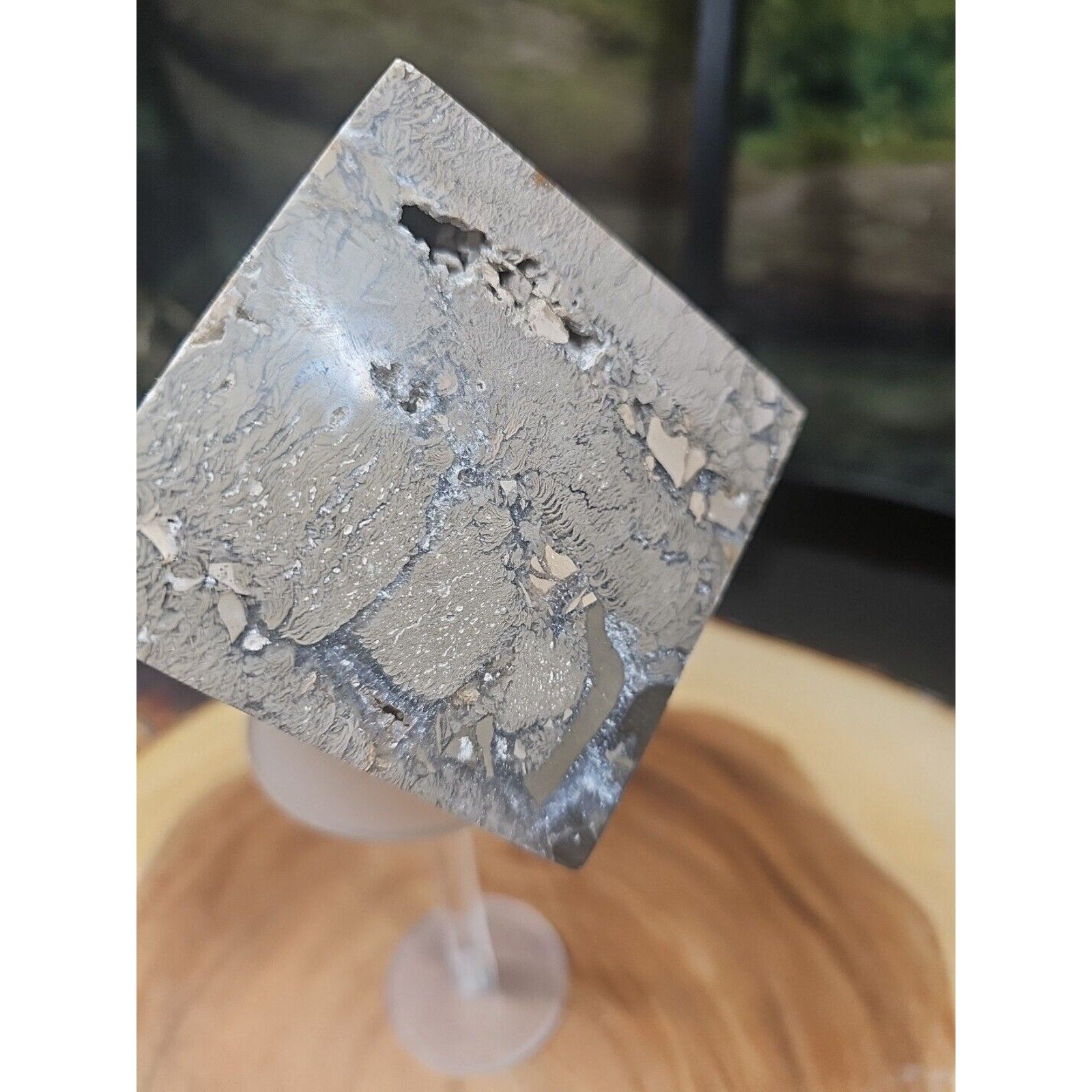 2.41LB 1Pcs Natural Ocean Jasper Onyx Quartz Crystal Geode Square Heptahedron