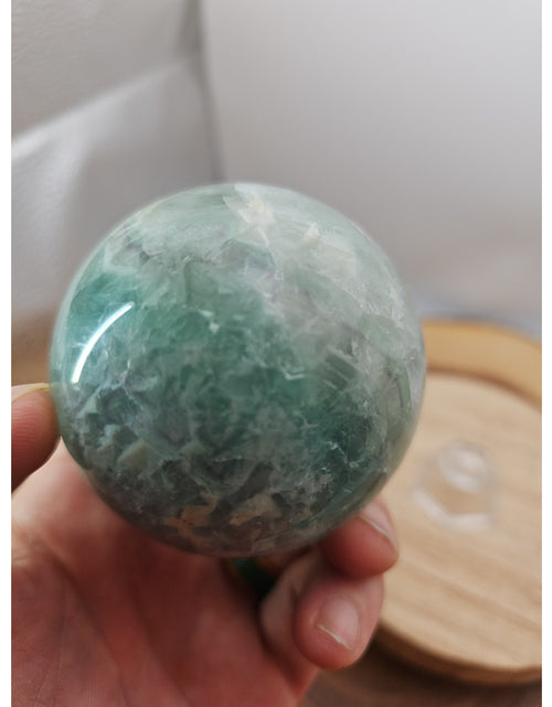 Load image into Gallery viewer, 1.16lb Natural Rainbow Fluorite Quartz Crystal Sphere Ball Polished
