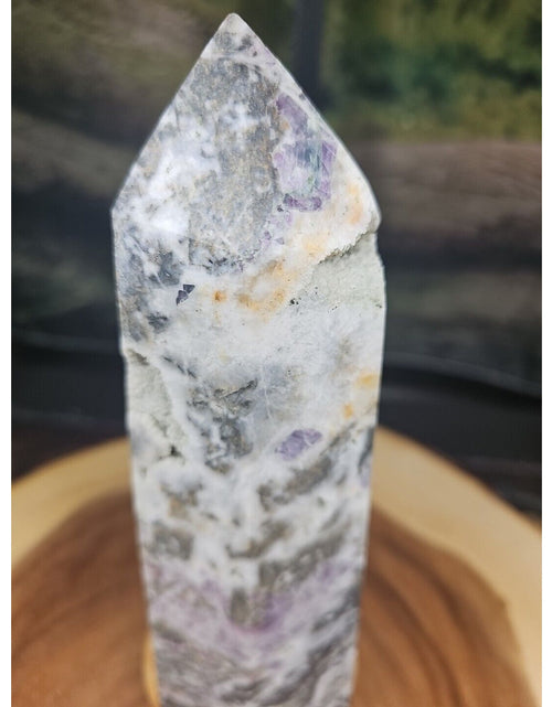 Load image into Gallery viewer, 3.41LB 1Pcs Natural Rainbow Fluorite Quartz Crystal Point Tower Polished Healing
