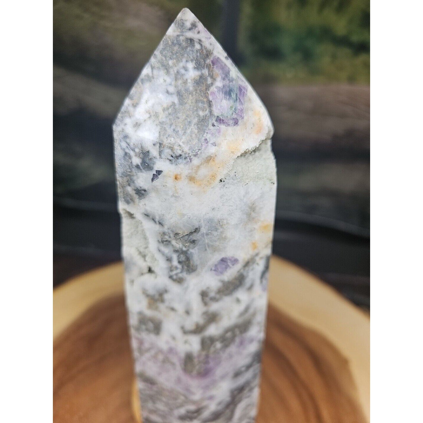 3.41LB 1Pcs Natural Rainbow Fluorite Quartz Crystal Point Tower Polished Healing