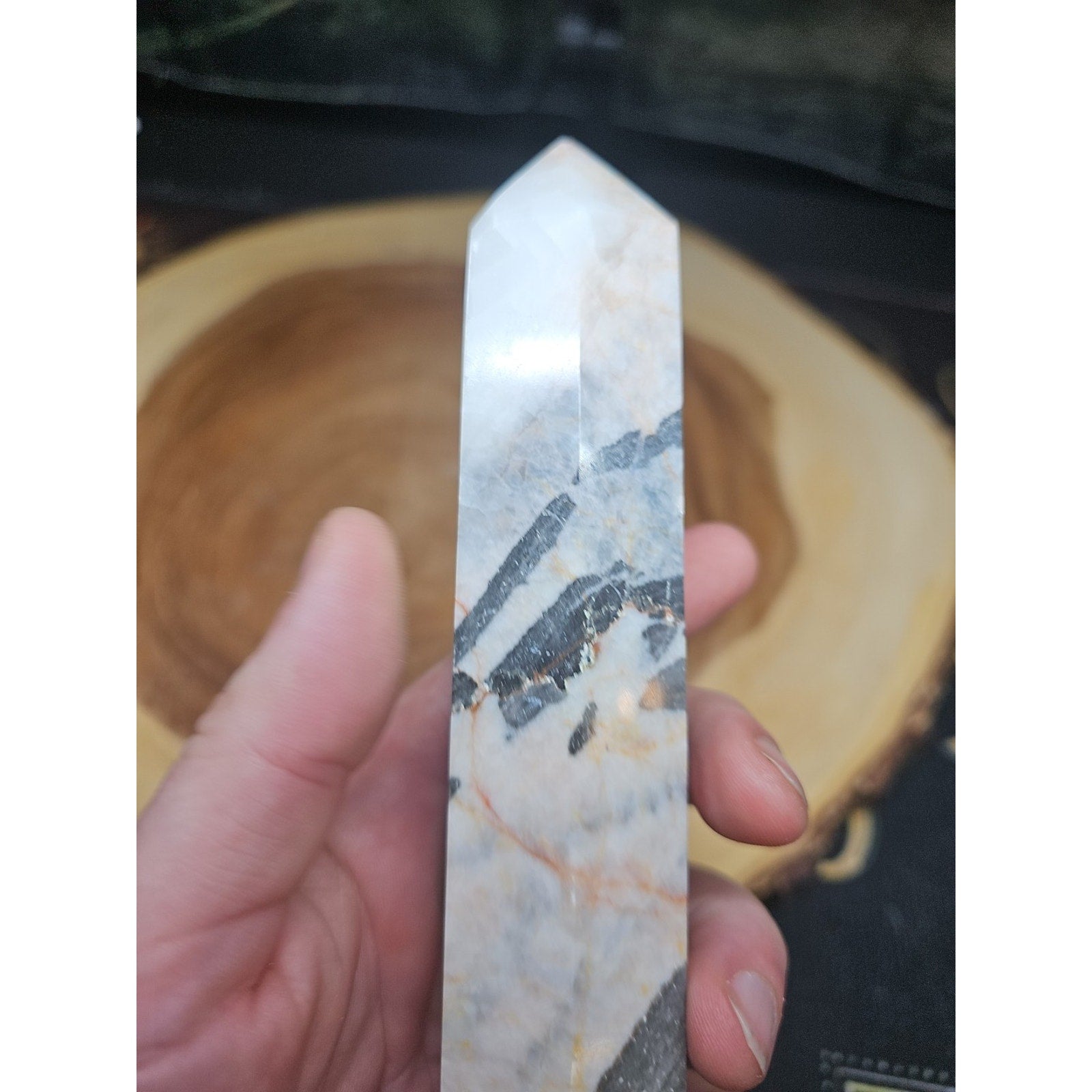 Zebra Stone Tower 347g 6.5in Tall