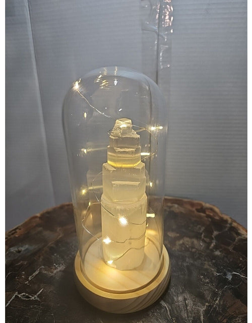 Load image into Gallery viewer, 6in 429g Selenite Tower In Case W/led Lights
