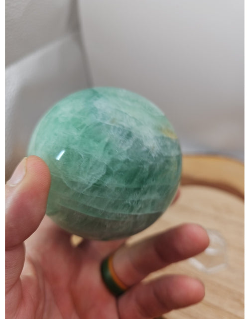 Load image into Gallery viewer, 1.43lb Natural Rainbow Fluorite Quartz Crystal Sphere Ball Polished

