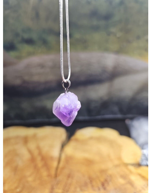 Load image into Gallery viewer, Amethyst Necklace Sterling Silver Chain
