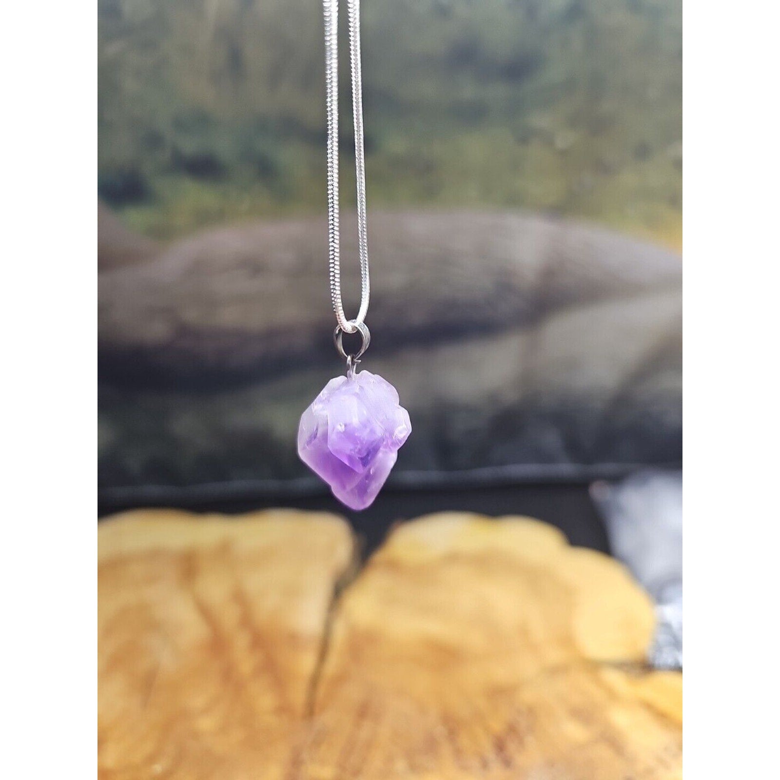 Amethyst Necklace Sterling Silver Chain