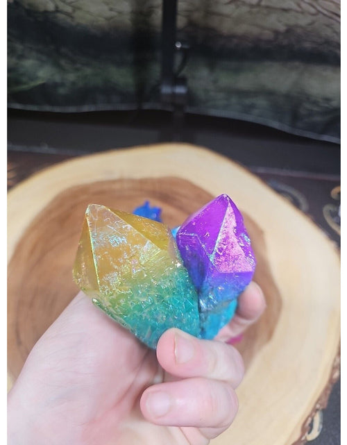 Load image into Gallery viewer, 6Pcs 1.41lbs Rainbow Aqua Aura Quartz Crystal Points Titanium Coating B2
