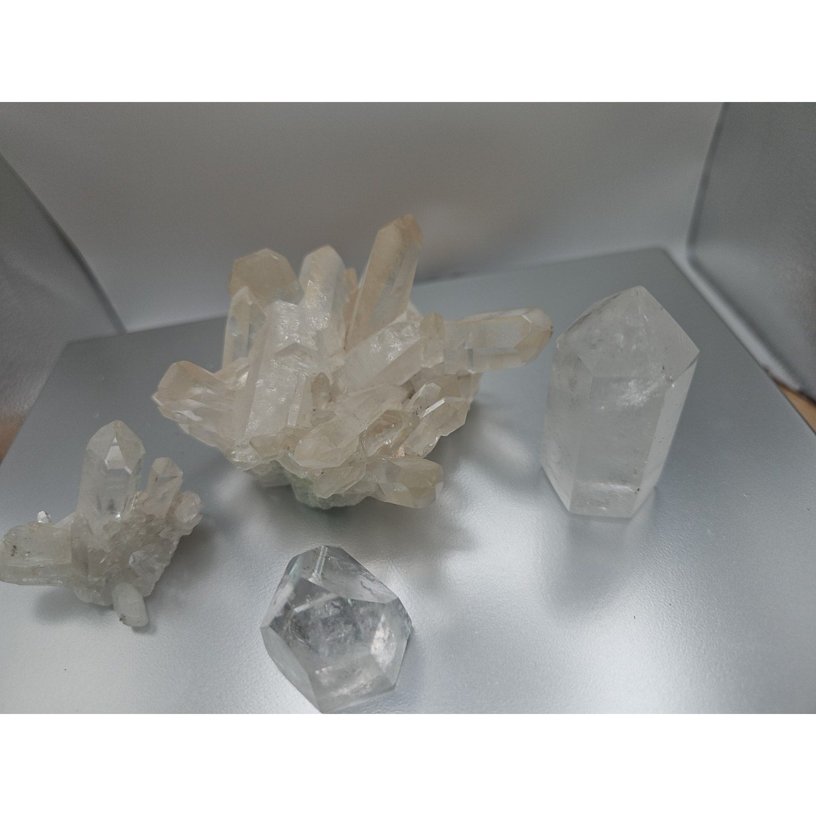 Quartz Crystal Cluster .97lb 4pcs