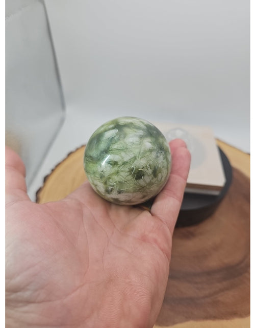 Load image into Gallery viewer, Green Ocean Jasper Sphere - 61mm, 318g - Stunning Crystal
