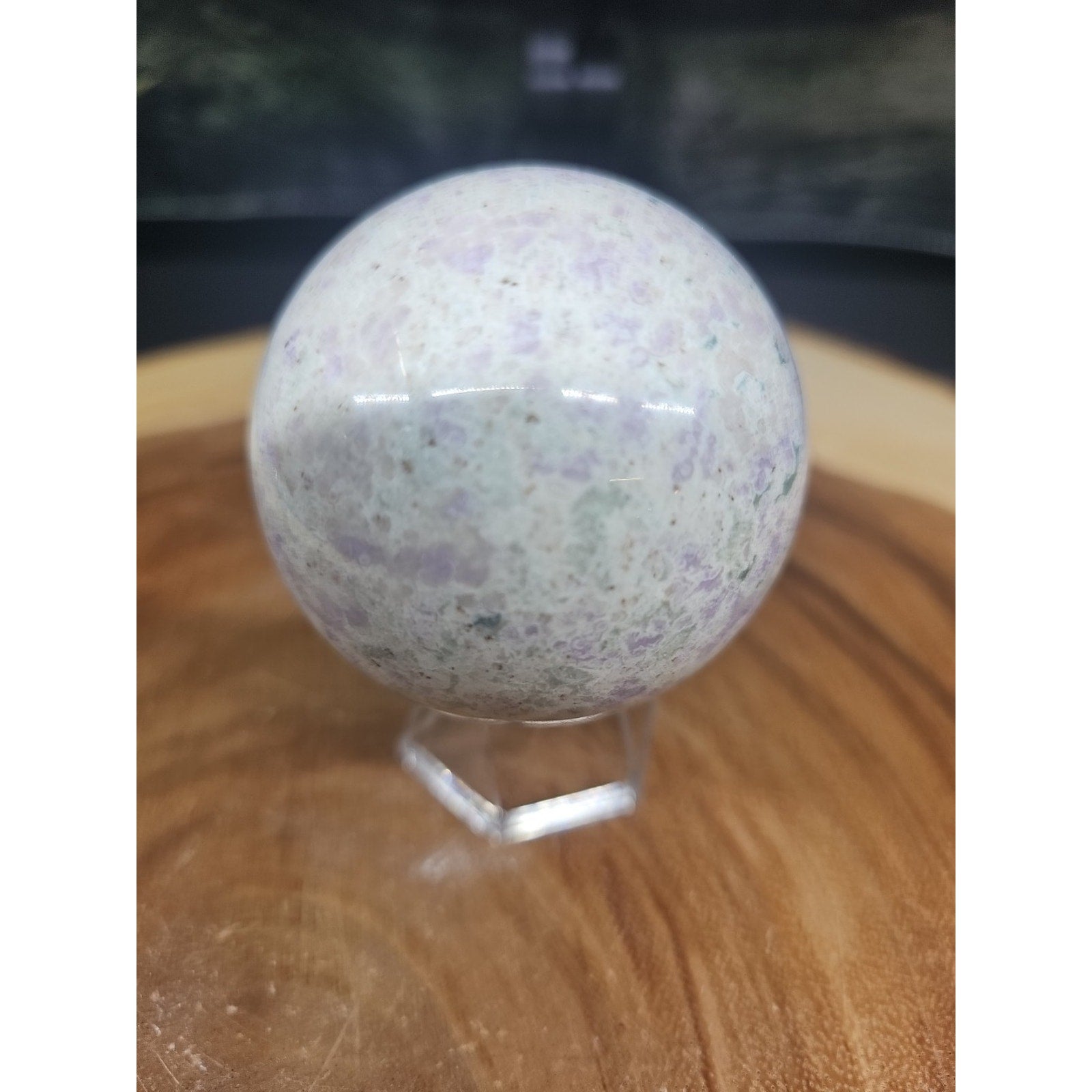 Natural Quartz Crystal Jasper Sphere Ball Polished 63mm &stand
