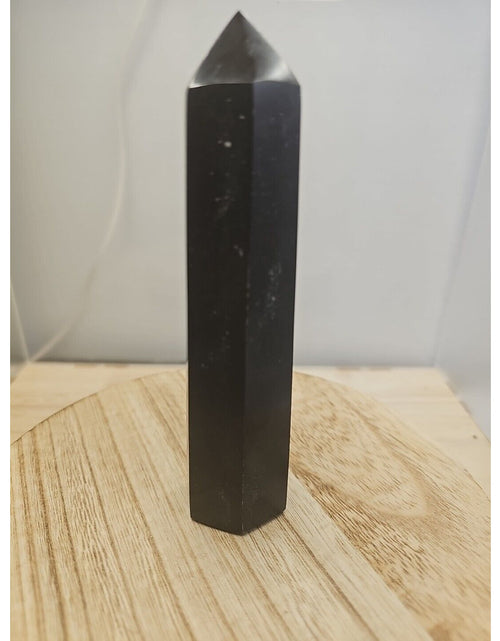 Load image into Gallery viewer, 10oz-14oz 1each Natural Black Tourmaline Quartz Crystal Tower Polished Healing
