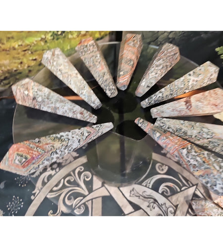 Natural Leopard Skin Jasper Crystal Scepter .30+ Avg 1 Each