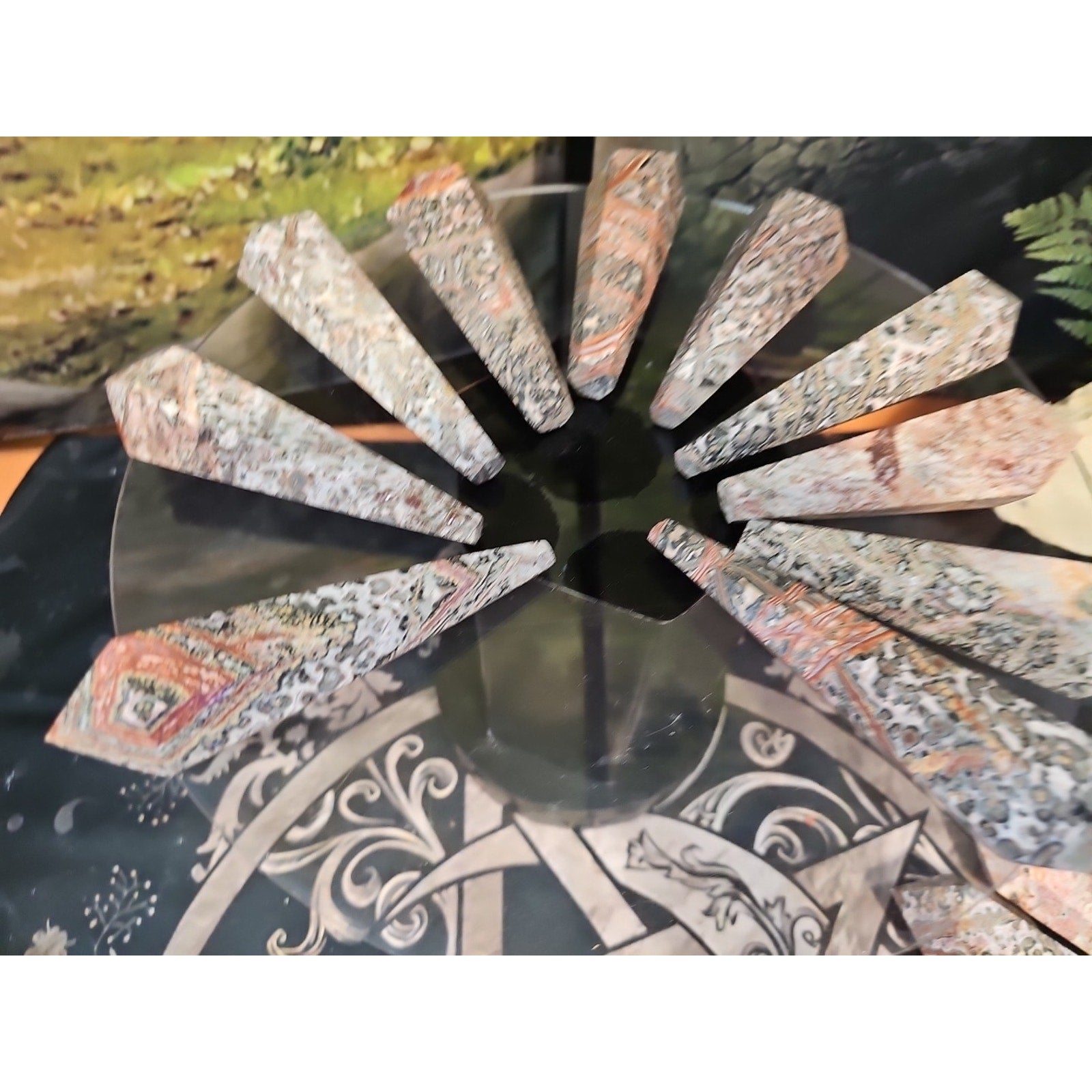Natural Leopard Skin Jasper Crystal Scepter .30+ Avg 1 Each