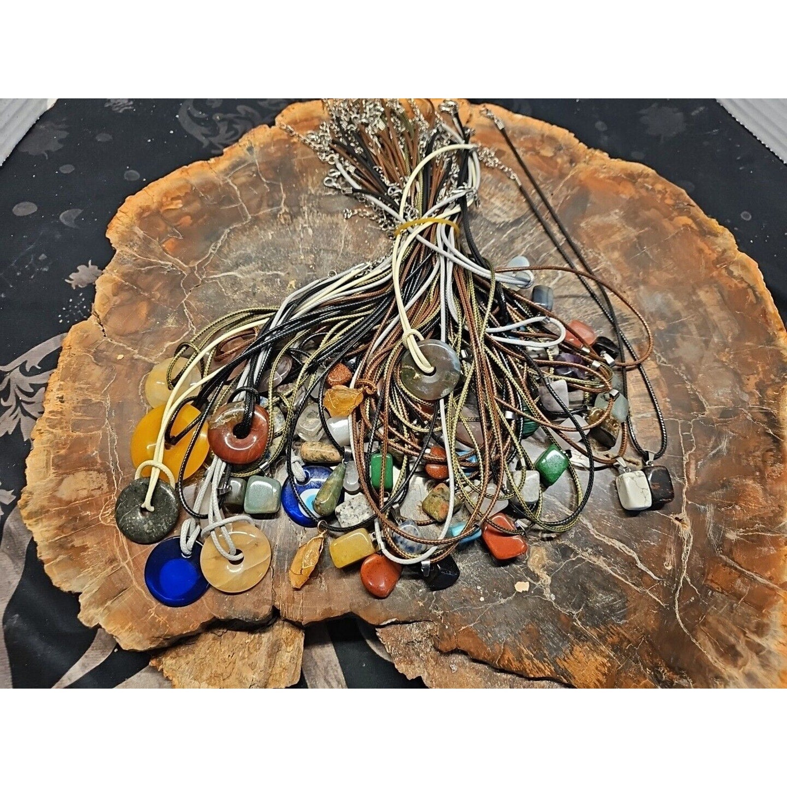 Huge Necklace Lot Wholesale About 50 -60 Pcs Natural Stone Reseller Lot