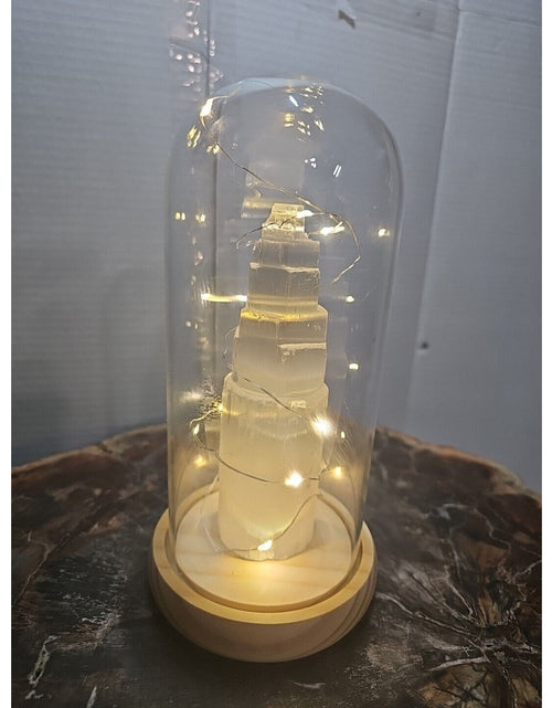 Load image into Gallery viewer, 6in 429g Selenite Tower In Case W/led Lights
