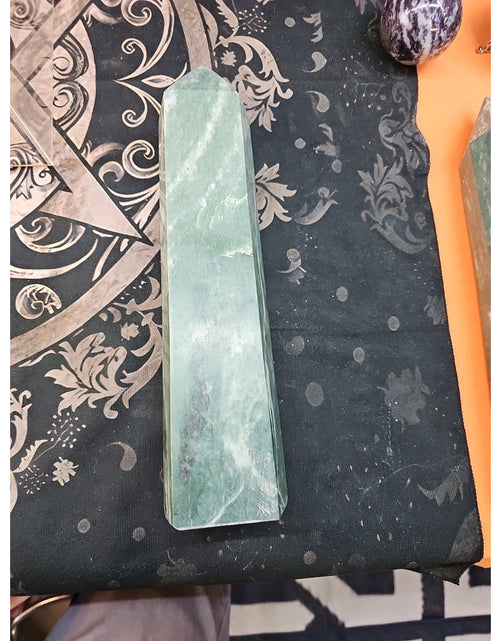 Load image into Gallery viewer, 5.04lbs 11.5in Tall Green Jasper Crystal Point Tower Healing
