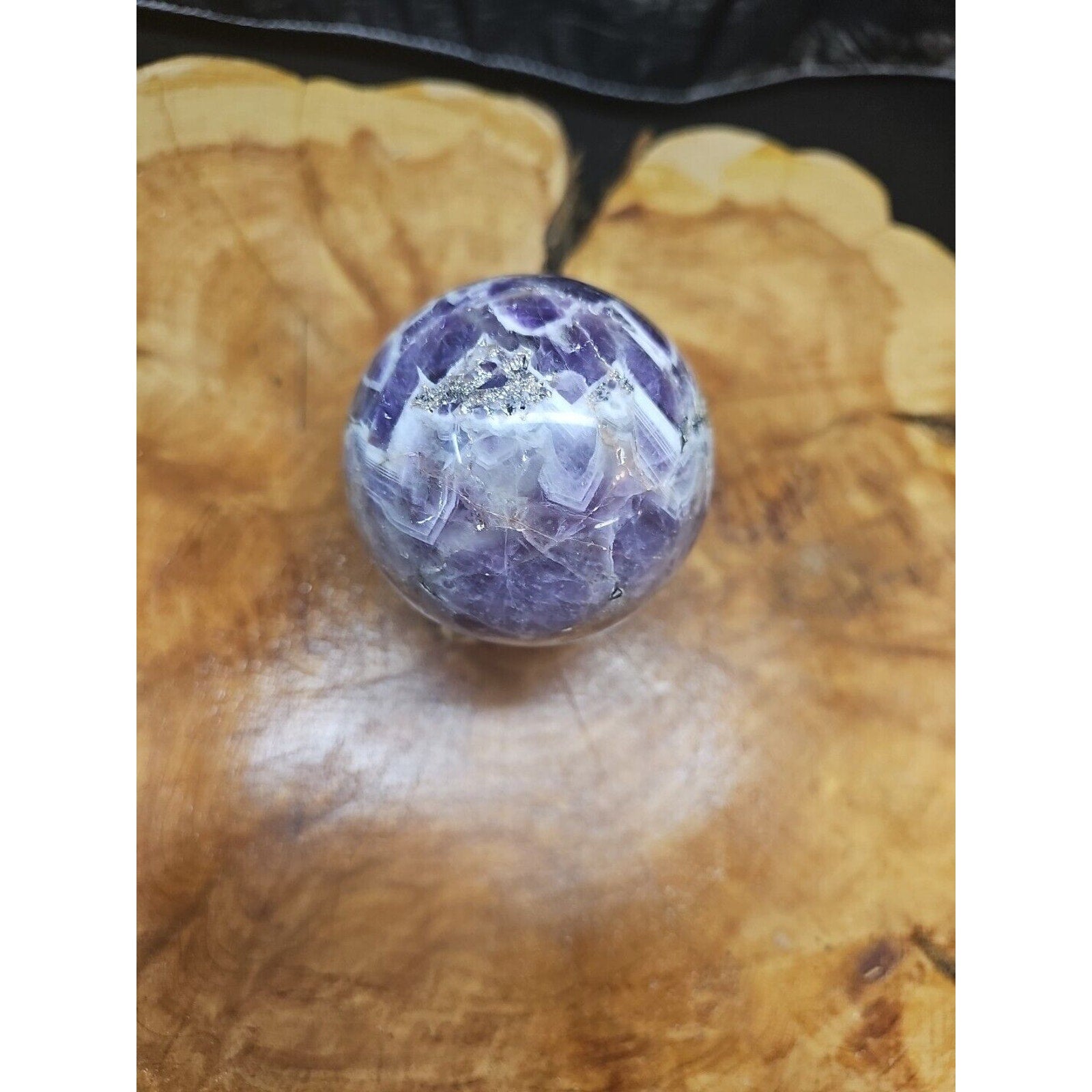 Amethyst Sphere 65mm W/Glass Stand 1lb