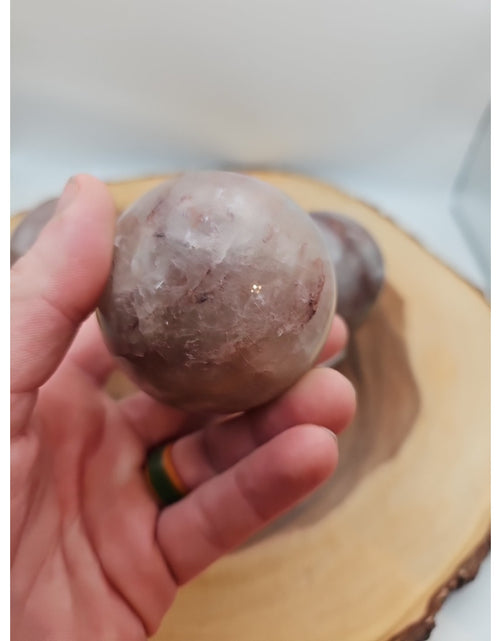 Load image into Gallery viewer, Fire Quartz Crystal Sphere 55-60mm W/stand 1 Each
