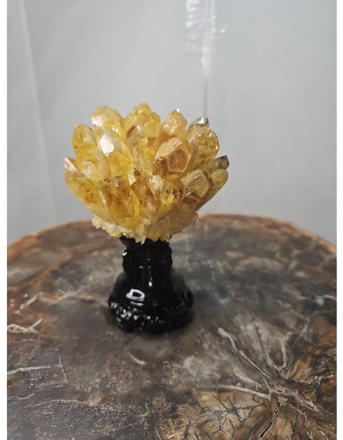 Load image into Gallery viewer, 1.12LB Yellow Phantom Quartz Crystal Cluster Mineral Specimen W/Stand
