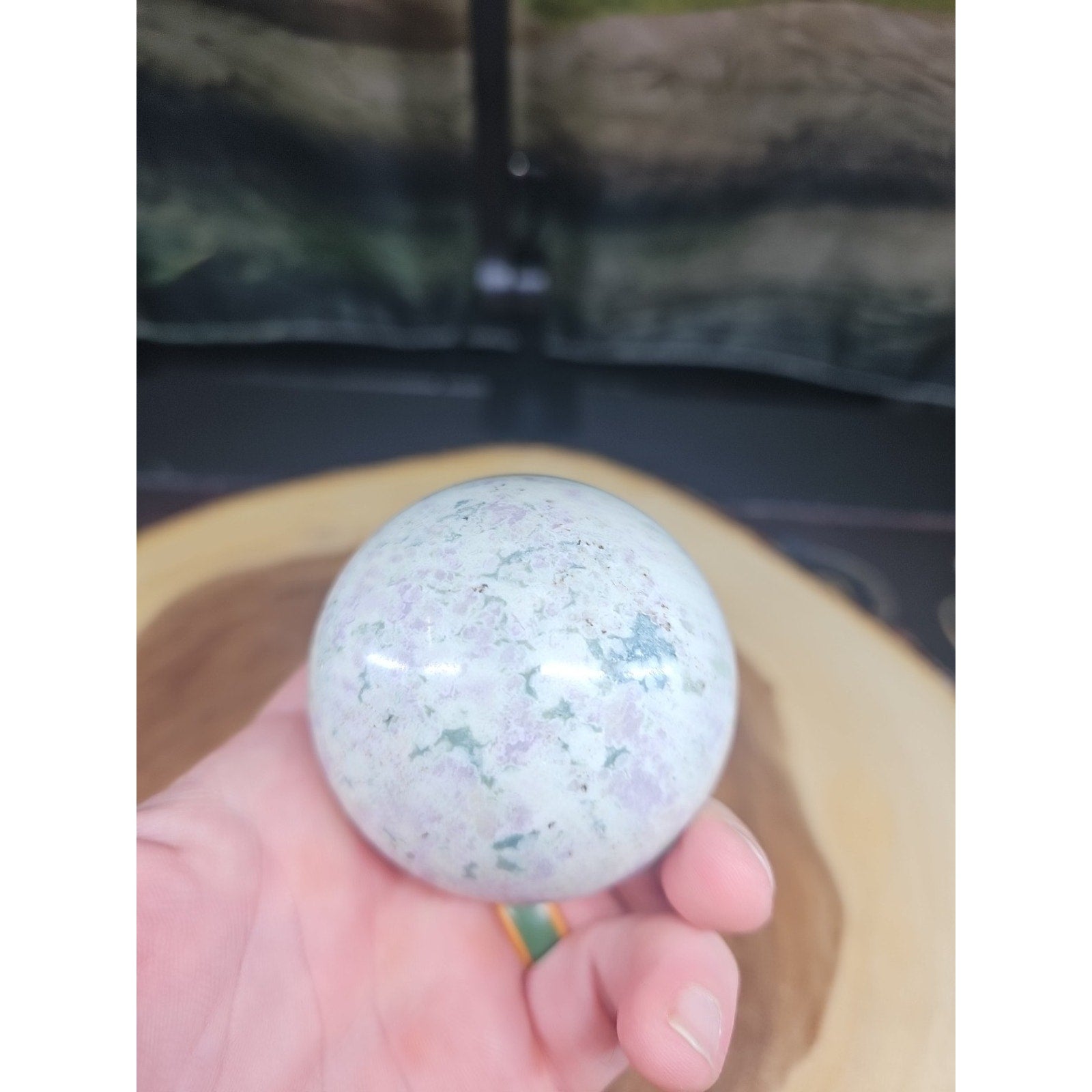 Natural Quartz Crystal Jasper Sphere Ball Polished 63mm &stand