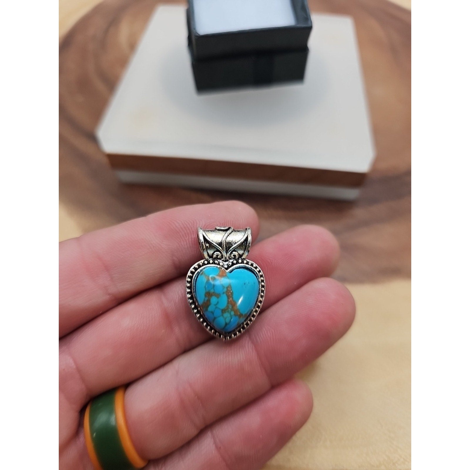 Turquoise heart pendant