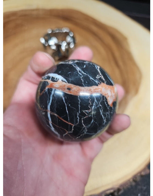 Load image into Gallery viewer, Ocean Jasper Sphere .75lbs 58mm. W/ Elephant Stand
