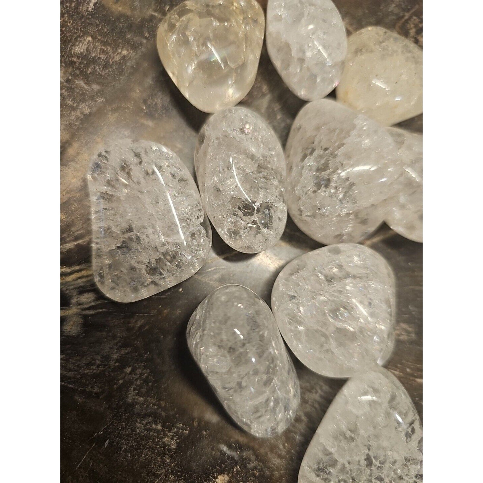 5 Pack Crackel Quartz Tumbled Stones: