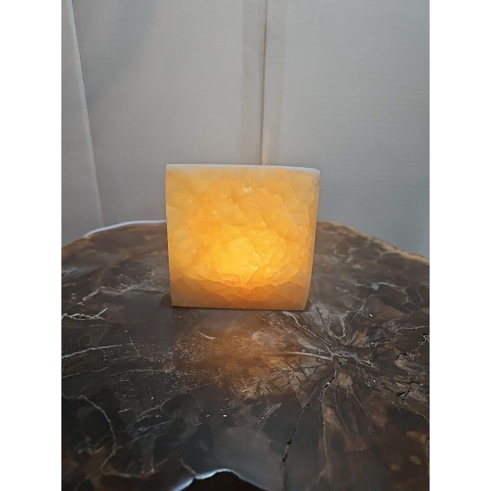 Peach Selenite Charging Base For Crystals No Led Only Base