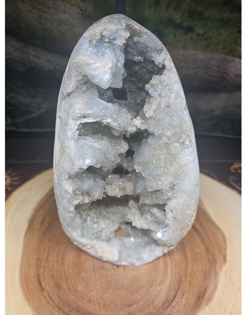 Load image into Gallery viewer, 13.6LB 8&quot; Natural Baby Blue Celestite Quartz Crystal Geode Cluster Points Brazil
