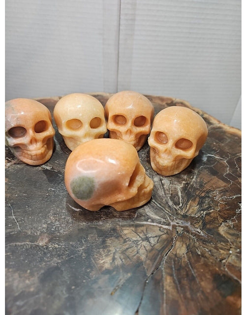 Load image into Gallery viewer, 1Pcs Natural Sunstone Quartz Crystal Skull Carving Head Healing Brazil
