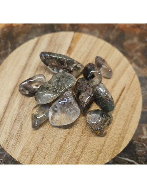 Load image into Gallery viewer, 10Pcs Natural Phantom Ghost Clear Quartz Crystal Stone Tumbled Healing Brazil
