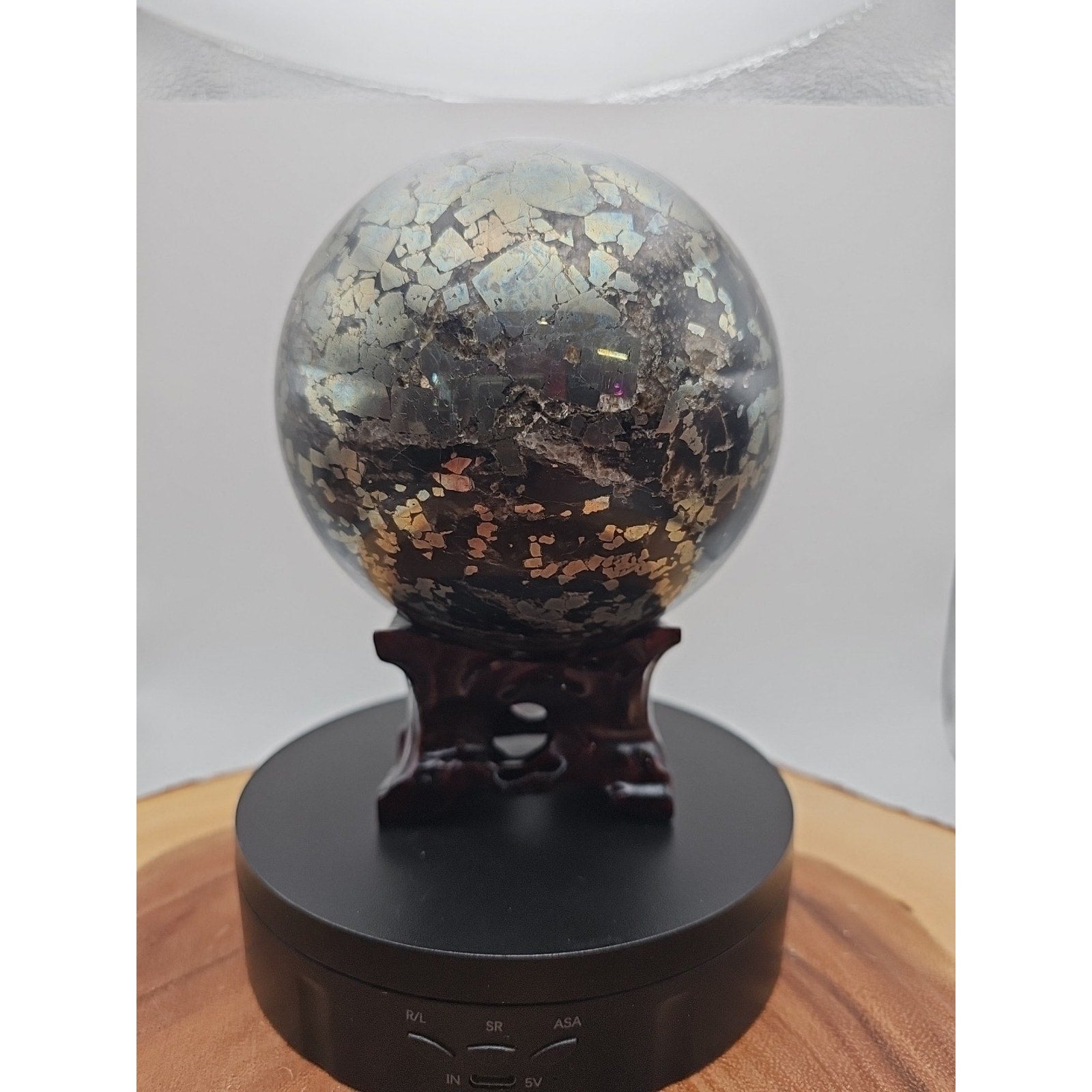 7.37LB Natural chalcopyrite Quartz Magic Crystal Healing Ball Sphere Healing